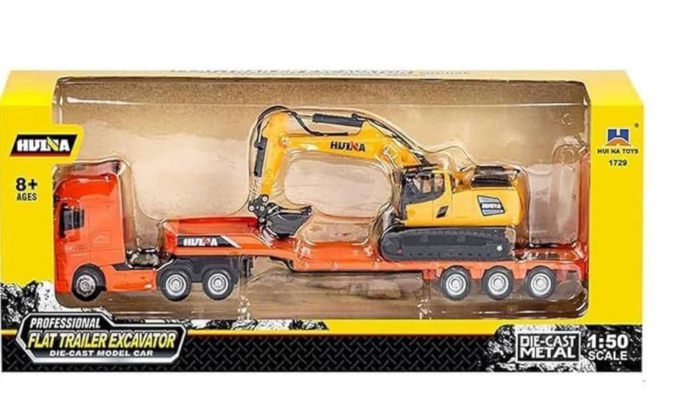 تریلی همراه با بیل‌مکانیکی